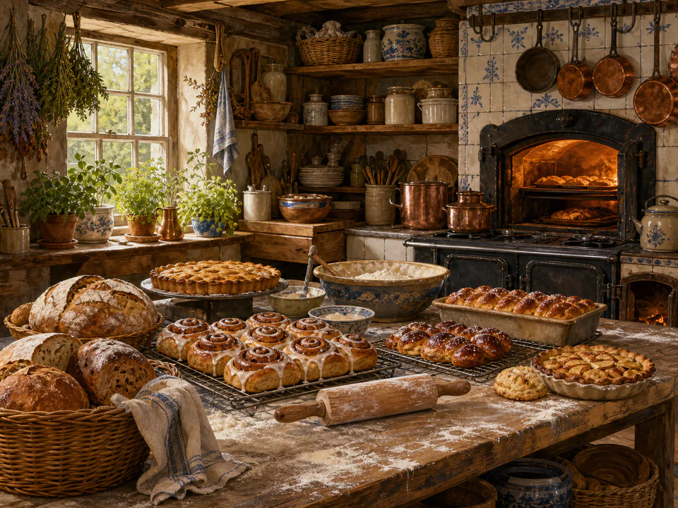 Cinnamon Bakers Kitchen, an illustrated cafés & kitchens jigsaw puzzle scene