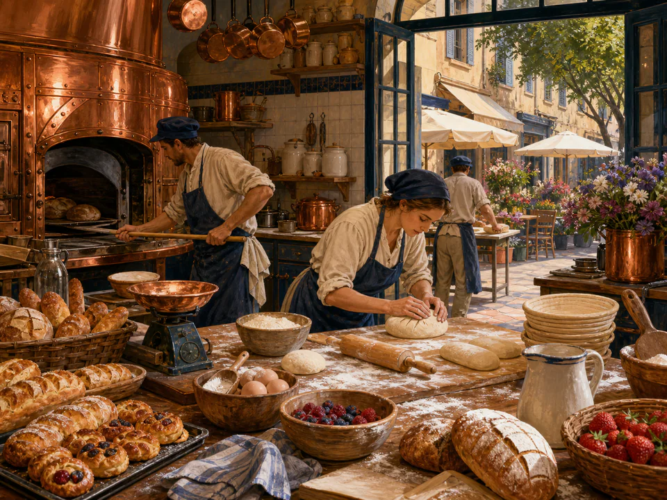 Copper Bakers Kitchen, an illustrated cafés & kitchens jigsaw puzzle scene