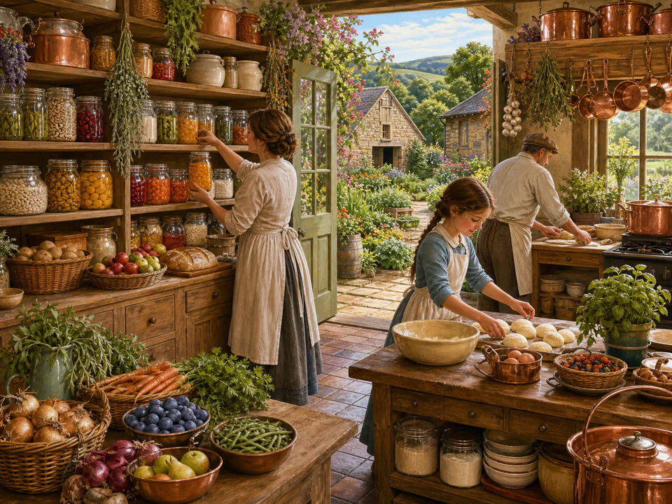 Copper Farmhouse Pantry, an illustrated cafés & kitchens jigsaw puzzle scene
