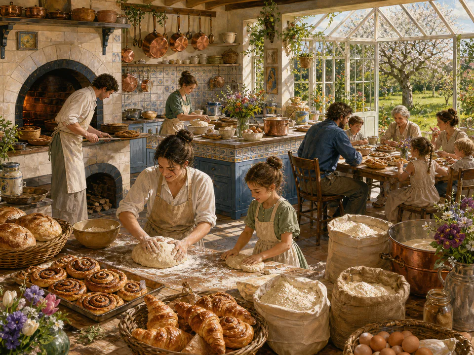 Sunday Bakers Kitchen, an illustrated cafés & kitchens jigsaw puzzle scene
