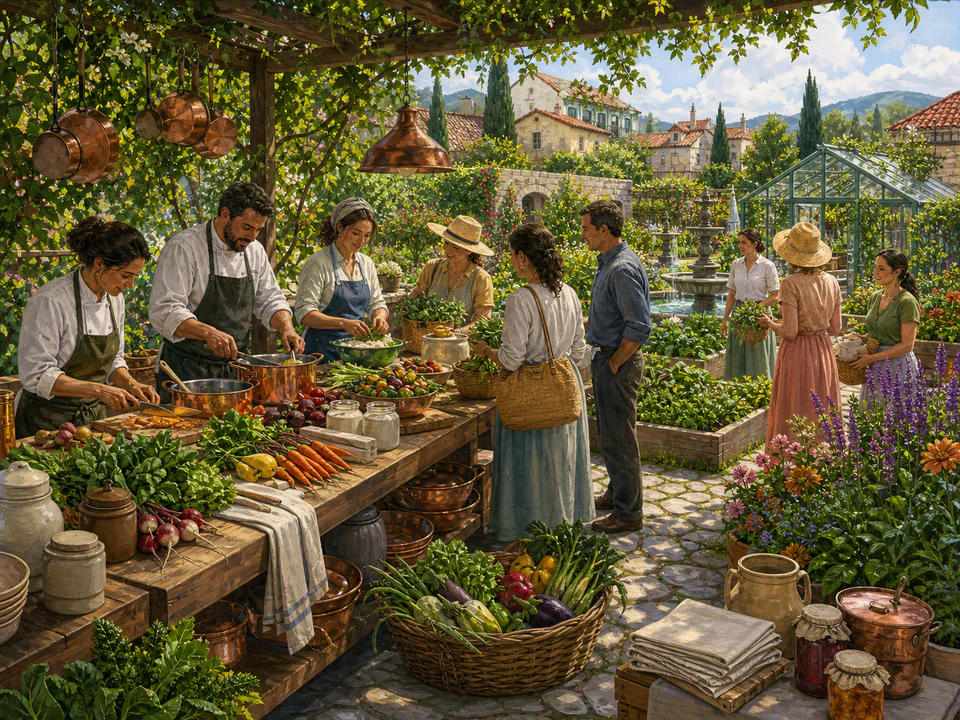 Bistro Market Kitchen, an illustrated cafés & kitchens jigsaw puzzle scene