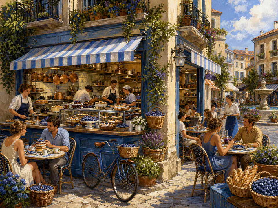 Midnight Corner Café, an illustrated cafés & kitchens jigsaw puzzle scene
