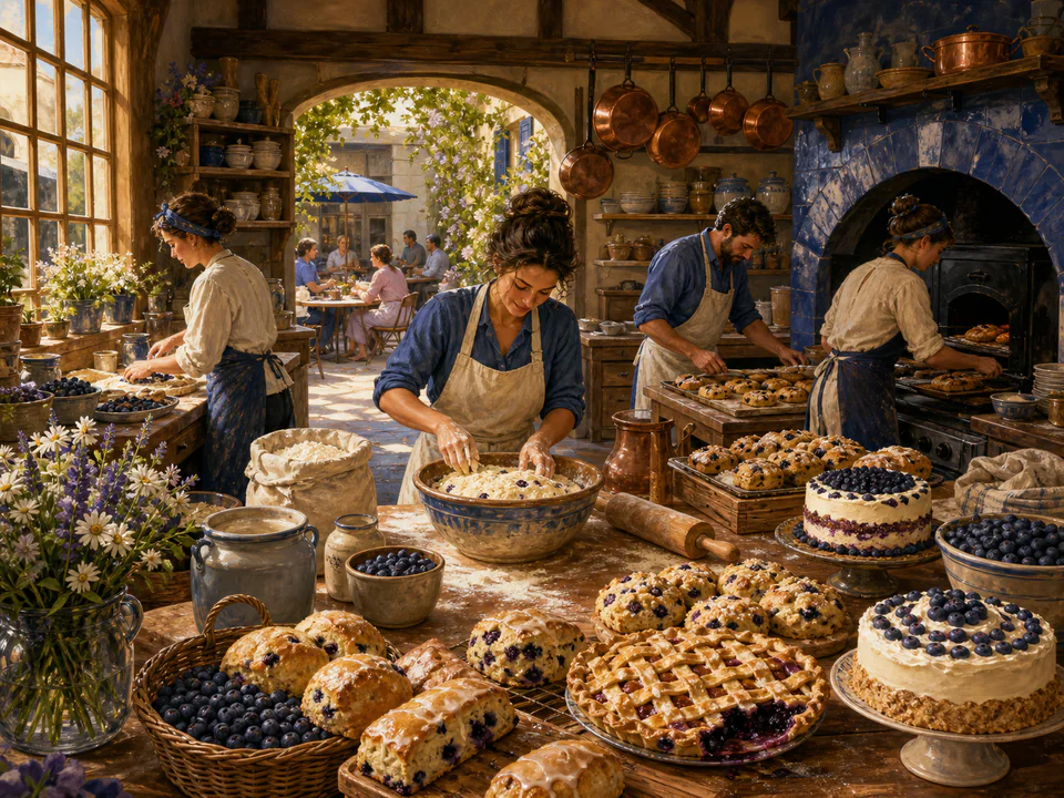 Midnight Bakers Kitchen, an illustrated cafés & kitchens jigsaw puzzle scene
