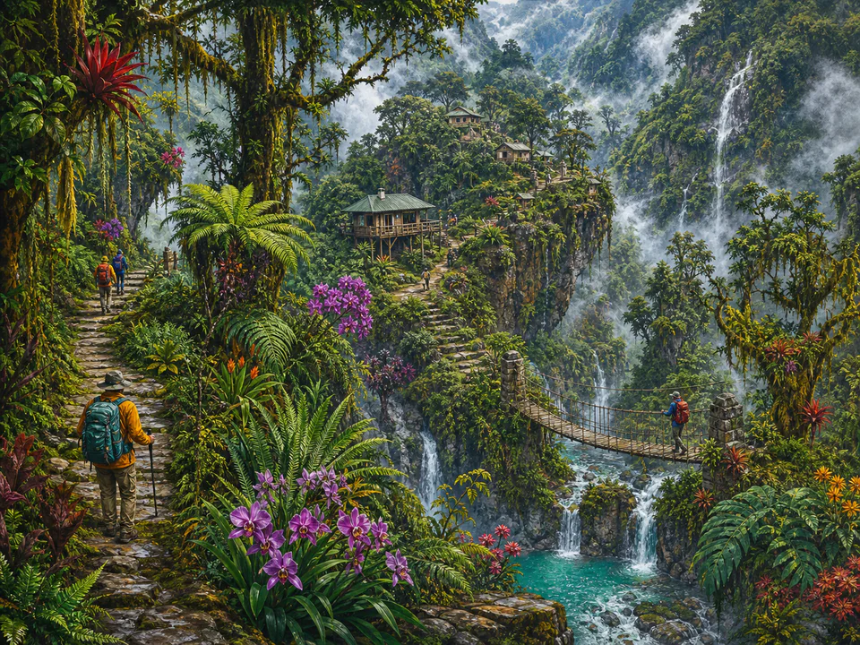 Wild Cloud Forest, an illustrated dream landscapes jigsaw puzzle scene